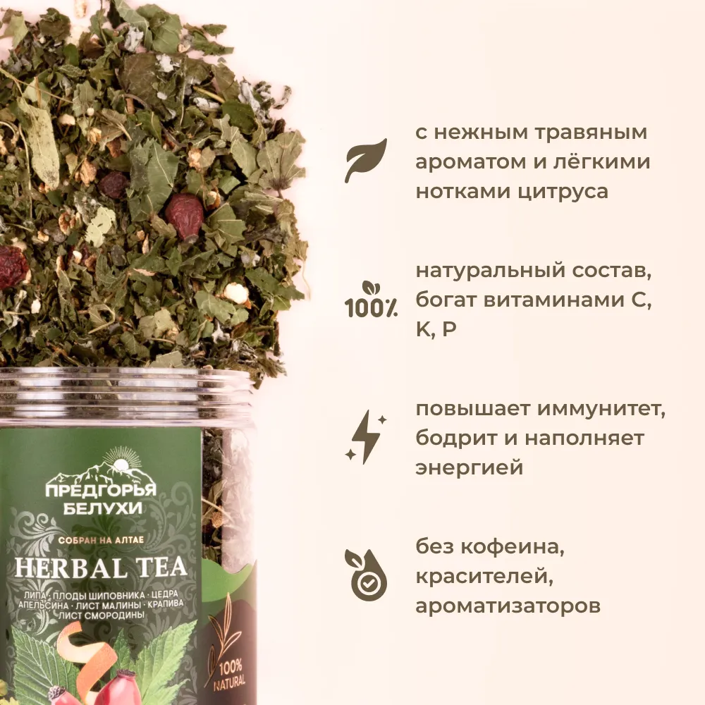 Herbal Tea_Липа, шиповник, цедра апельсина,  лист малины, крапива, лист смородины_4