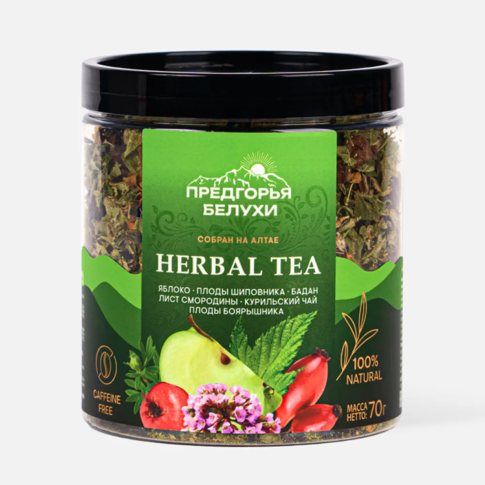 Herbal Tea_Яблоко, плоды шиповника, бадан, лист смородины, курильский чай, плоды боярышника