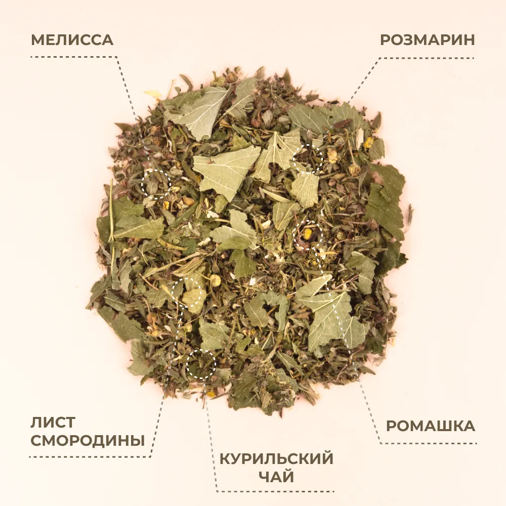 Курильский_мелисса, лист смородины, розмарин, ромашка_3