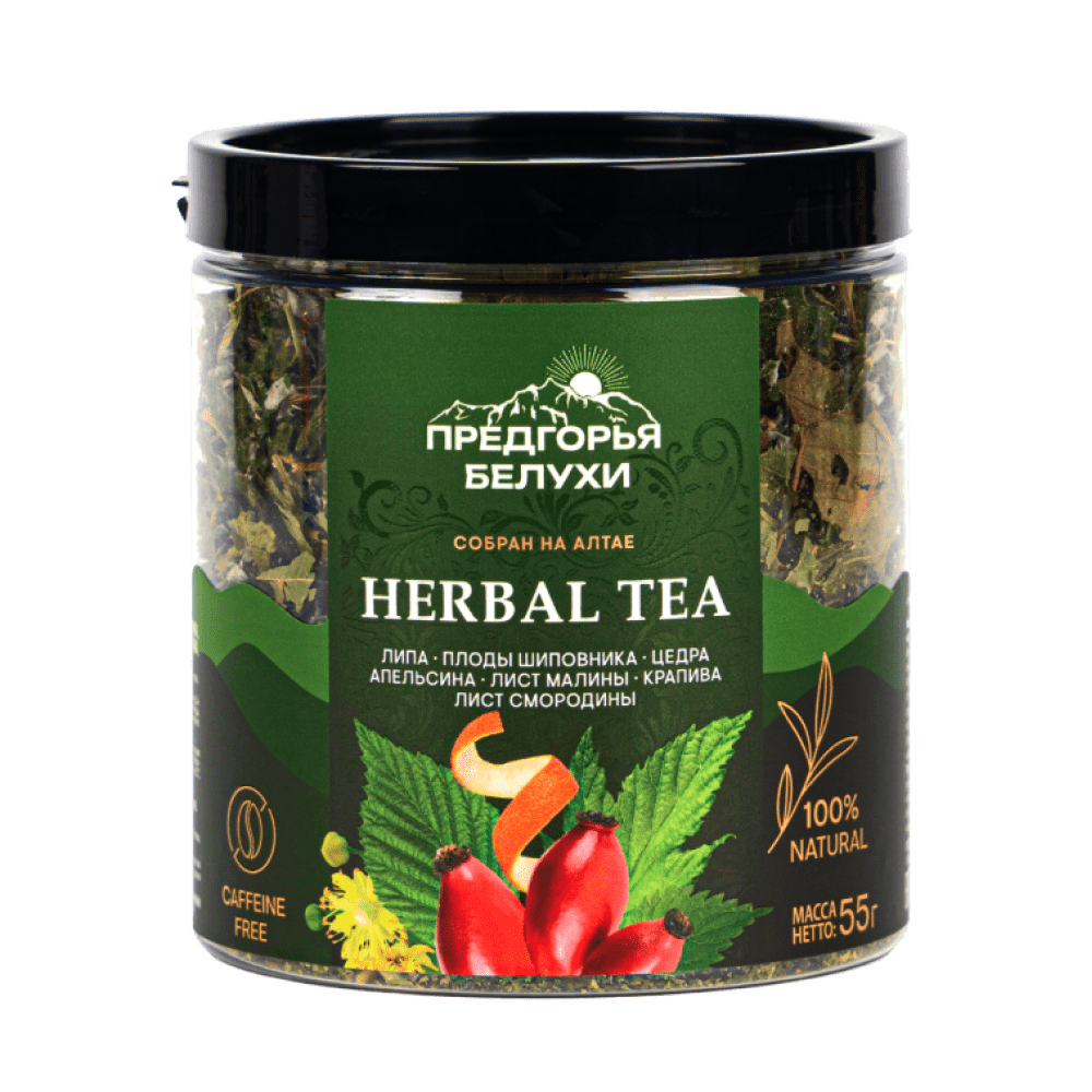 Липа, шиповник, корки апельсина, лист малины, крапива, лист смородины 55гр