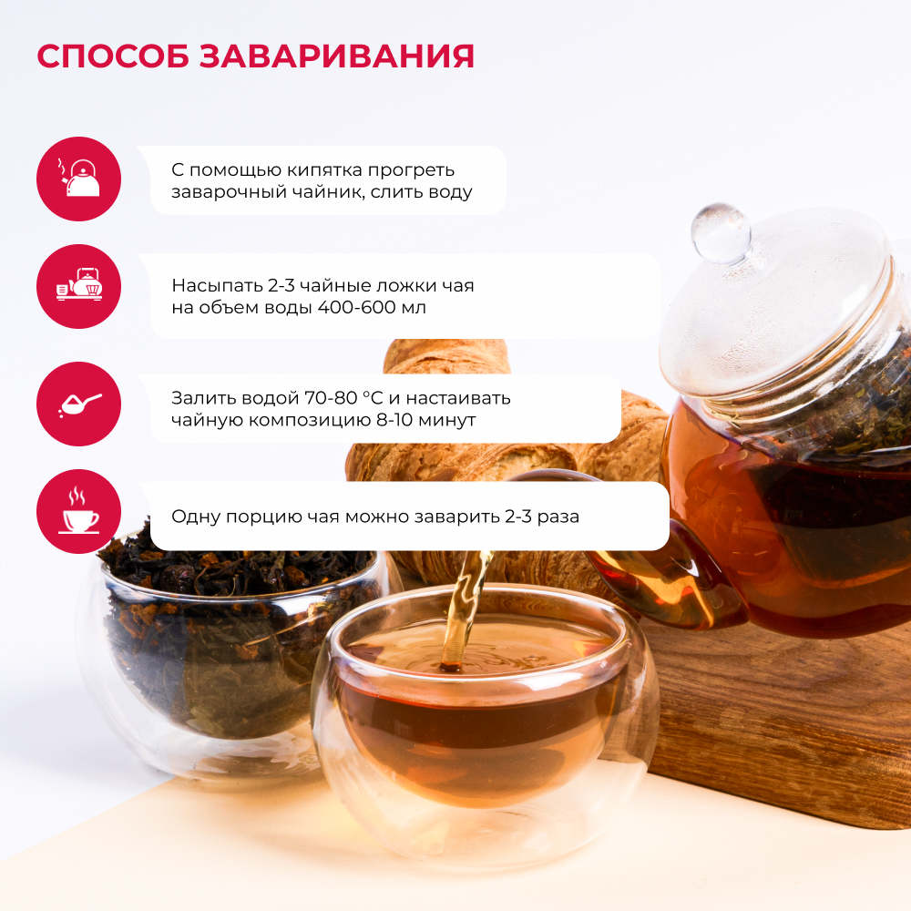 Чай Иван-чай ферментированный с чагой и ягодами вишни Предгорья Белухи, 100 гр