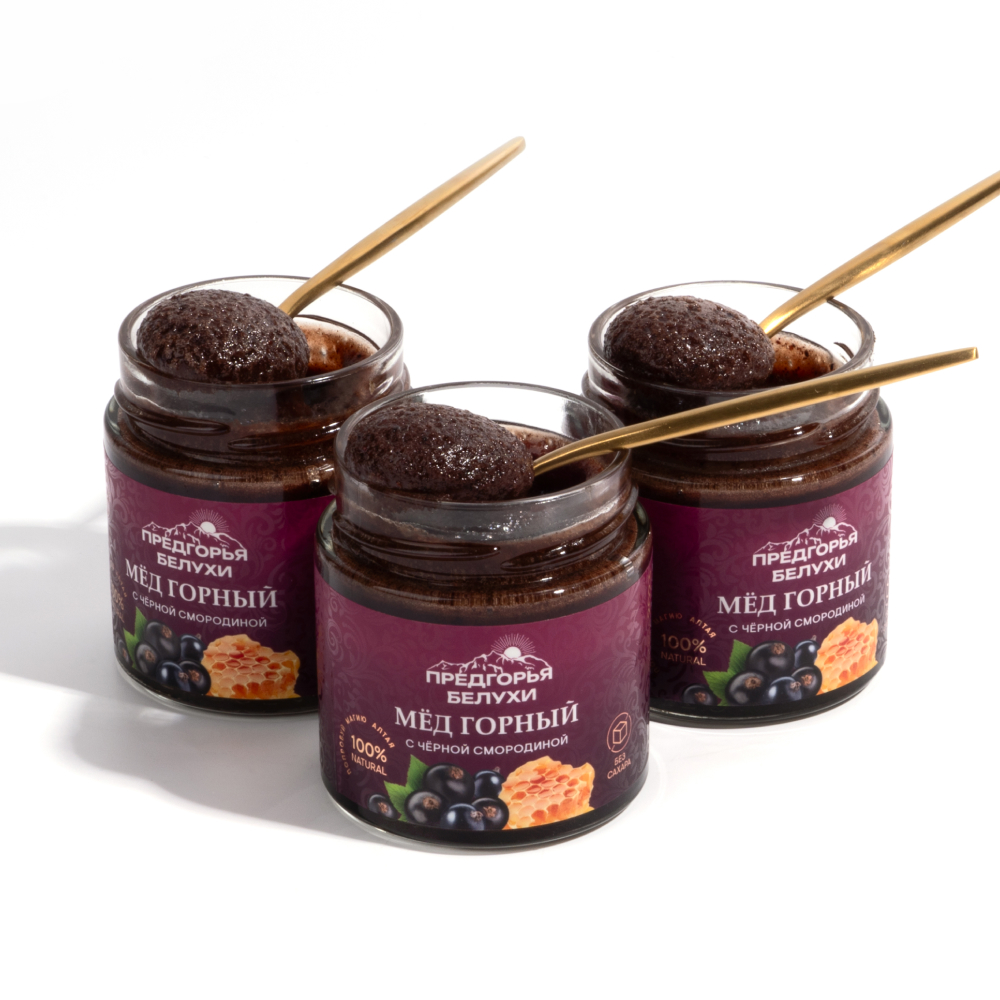 Мёд c чёрной смородиной, 240 г 