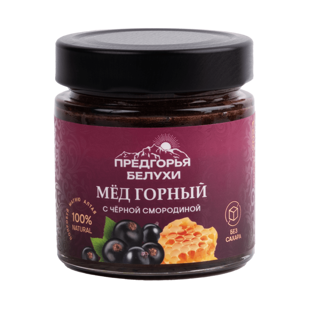 Мёд c чёрной смородиной, 240 г 